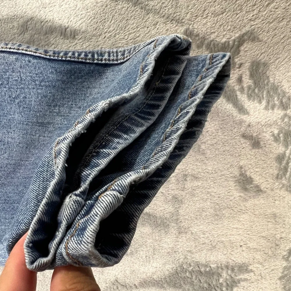 LEVI'S 505 Regular Fit Jeans Mens 34x30 Blue Medium Wash Distressed 00505-1454